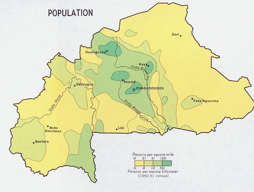 burkiana faso bevolkerung karte 1968